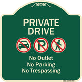Private Drive No Outlet No Parking And No Trespassing