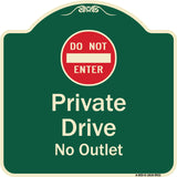 Private Drive, No Outlet With Do Not Enter Symbol