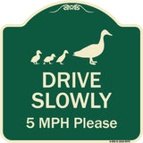 Drive Slowly 5 Mph Please With Duck And Ducklings Walking Graphic