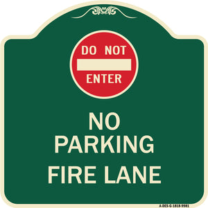Do Not Enter, No Parking, Fire Lane With Graphic