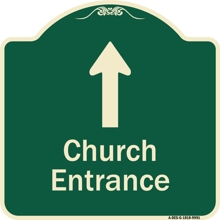 Church Entrance Ahead With Up Arrow