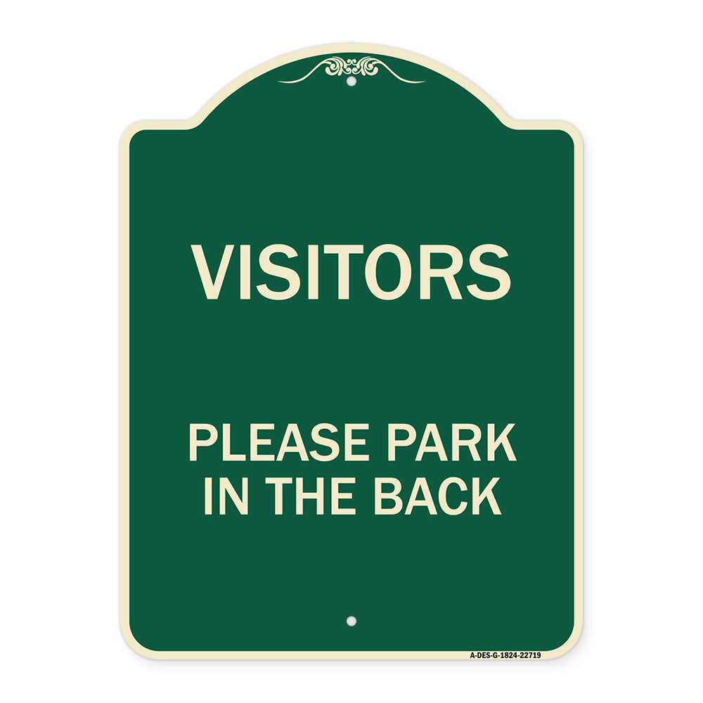 Visitors Please Park in the Back