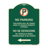 Violators Will Be Towed Away at Vehicle Owners Expense With Symbol No Se Extacione Su Vehiculo Sera Remolcado a Costa Suyo