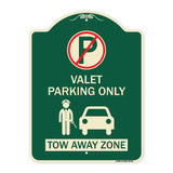 Valet Parking Only Tow Away Zone with Car Graphic
