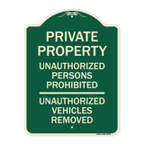 Unauthorized Persons Prohibited Unauthorized Vehicles Removed