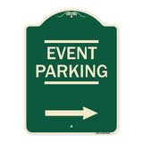 Thanks for Coming Turn Right for Exit Event Parking with Right Arrow