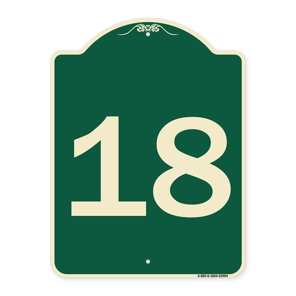 Sign with Number '18