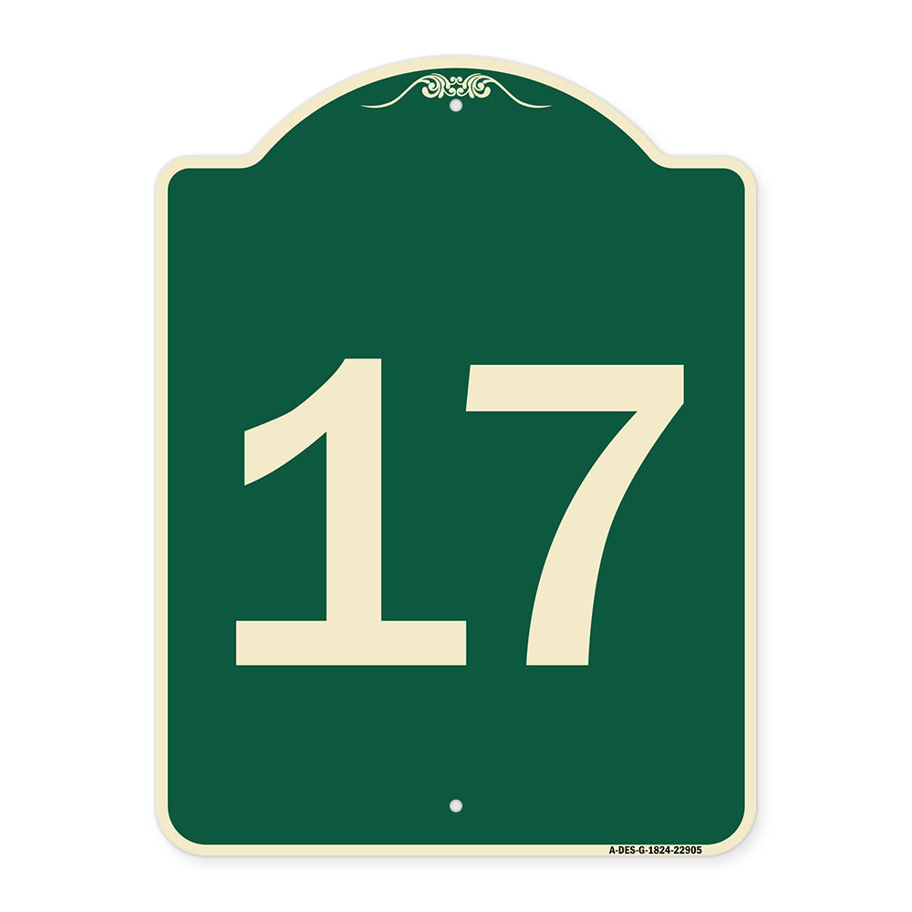 Sign with Number '17