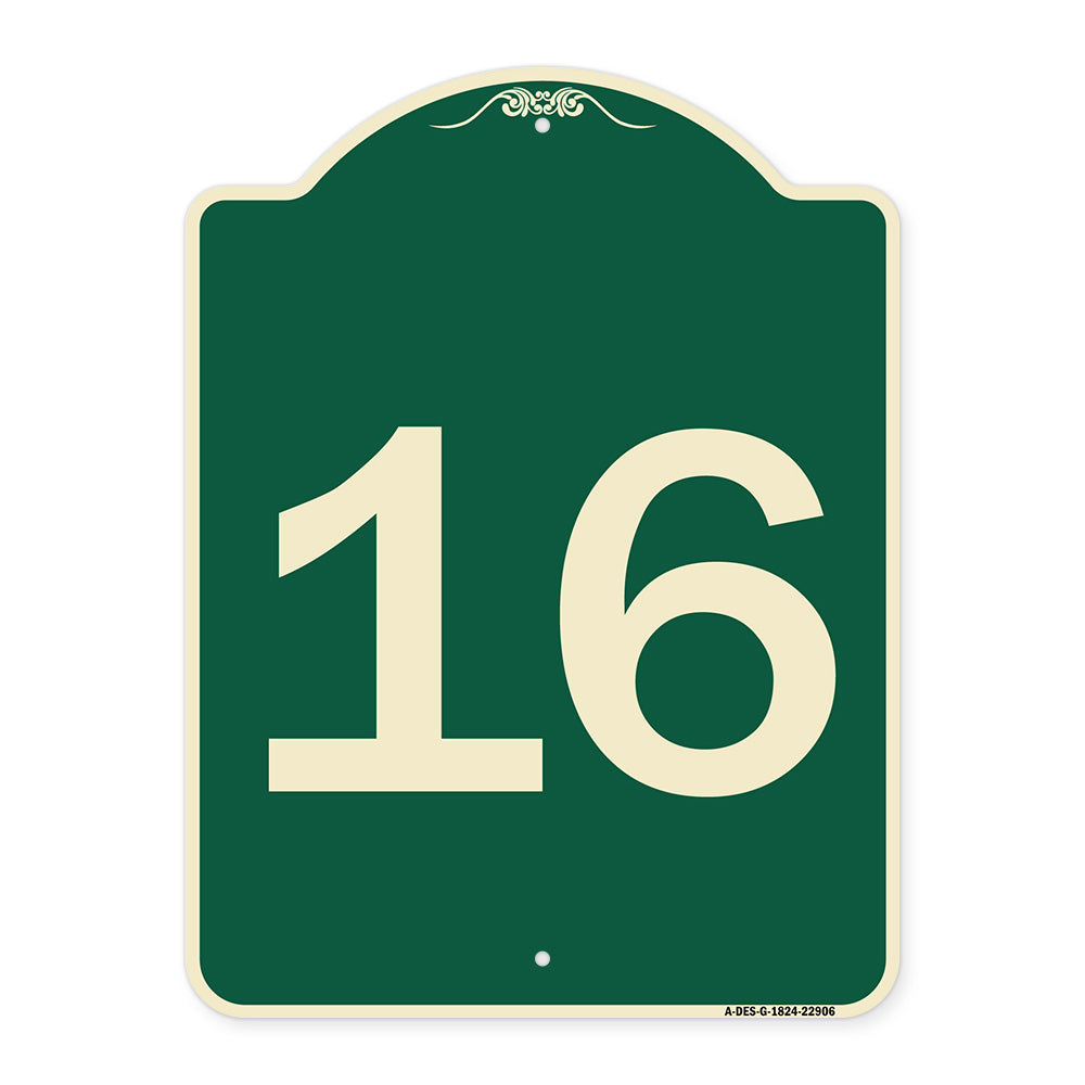 Sign with Number '16