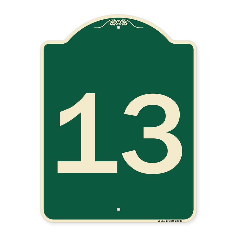 Sign with Number '13