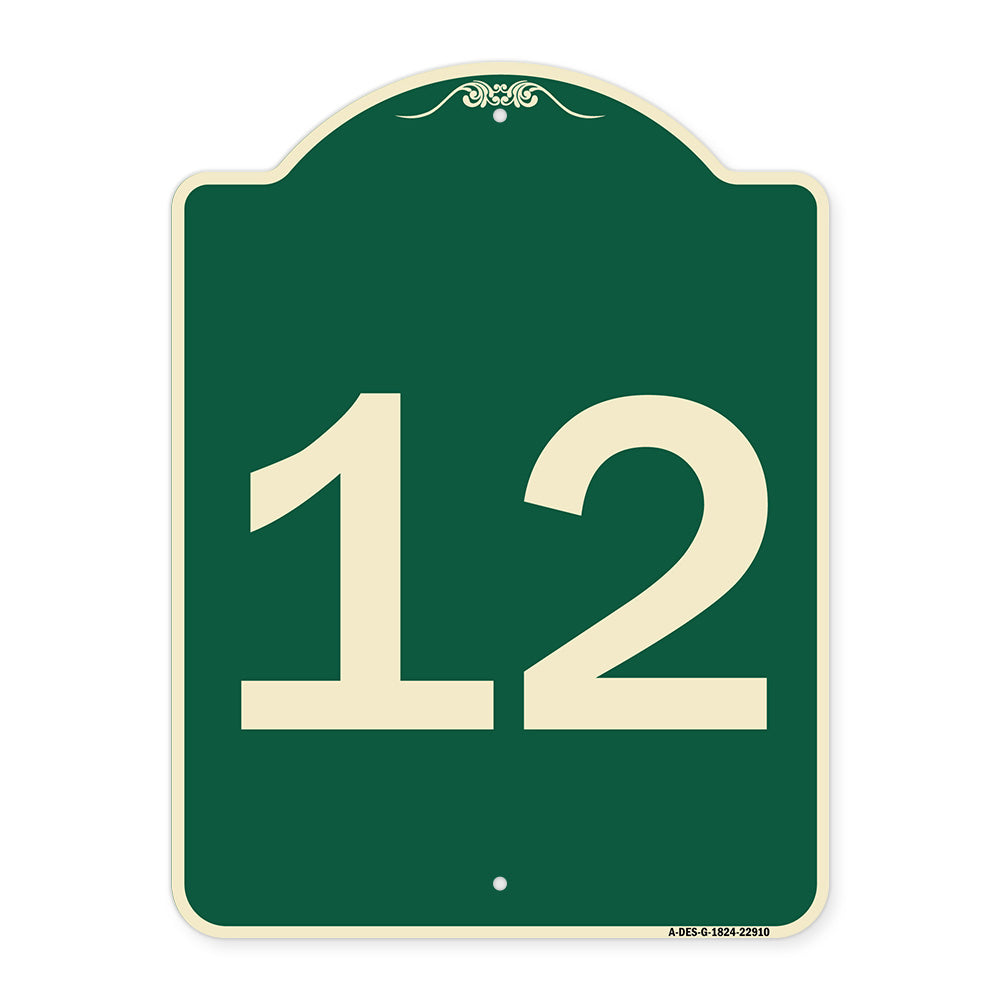 Sign with Number '12