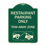 Restaurant Parking Only Tow-Away Zone (With Car Tow Graphic)