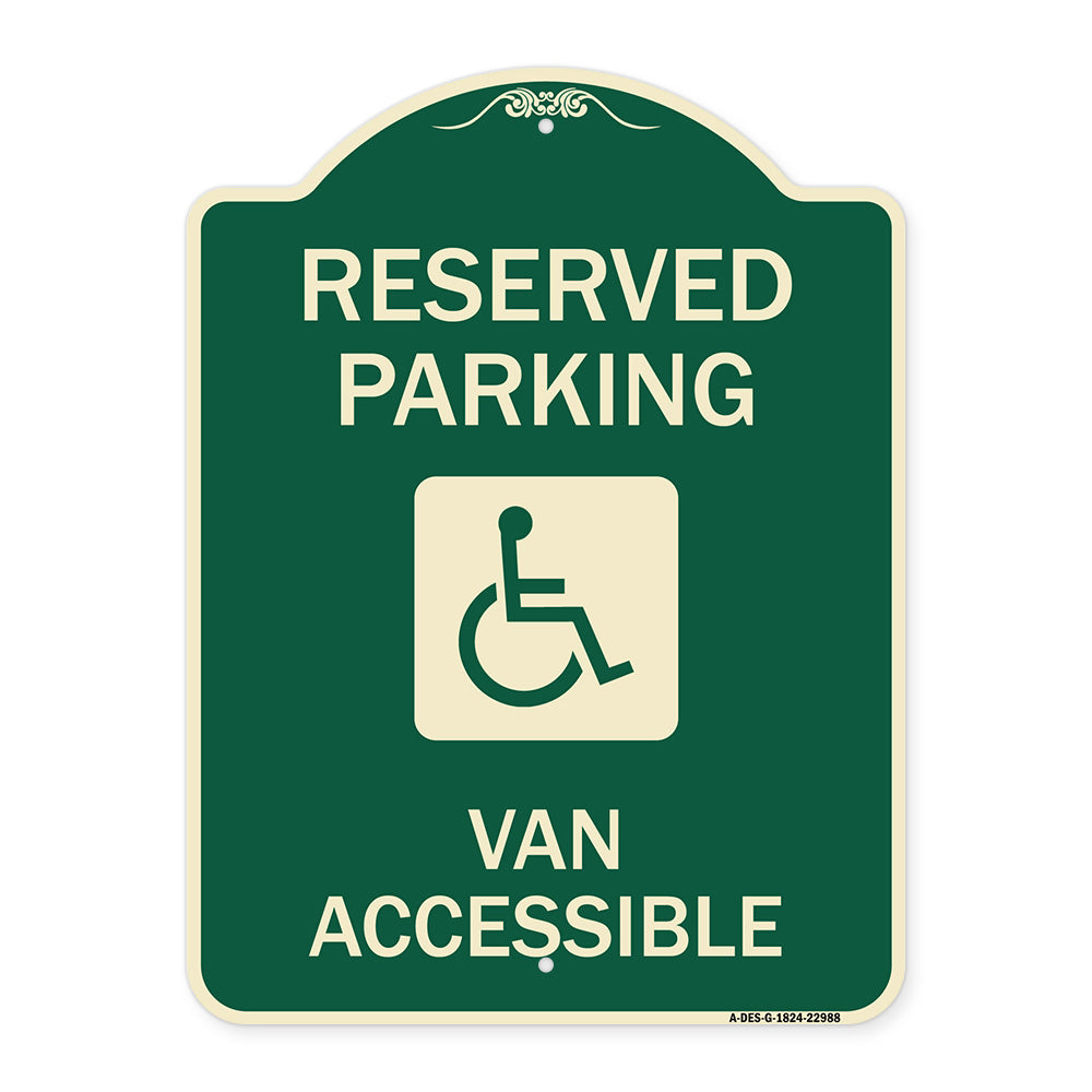 Reserved Parking Van Accessible with Symbol