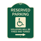 Reserved Parking Violators Will Be Fined and Towed (Right Arrow Symbol)