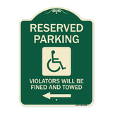 Reserved Parking Violators Will Be Fined and Towed (Left Arrow Symbol)