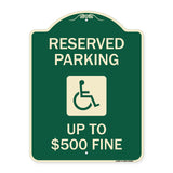 Reserved Parking Up to $500 Fine (Handicapped Symbol)