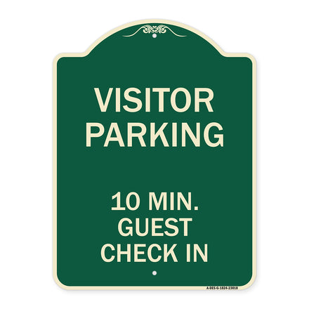 Reserved Parking Sign Visitor Parking 10 Min. Guest Check In