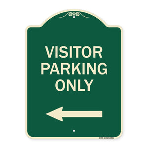 Reserved Parking Sign Visitor Parking Only (With Left Arrow)