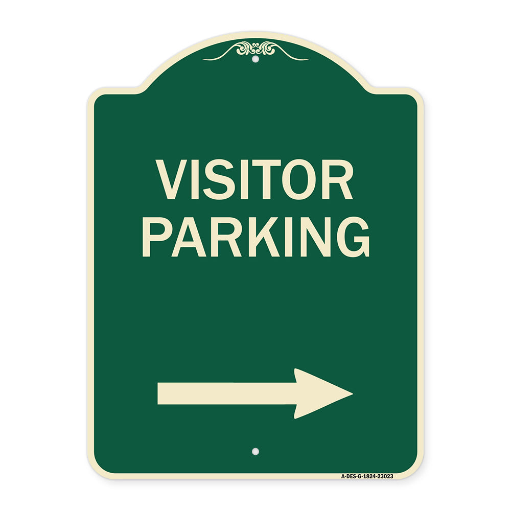 Reserved Parking Sign Visitor Parking (Arrow Pointing Right)