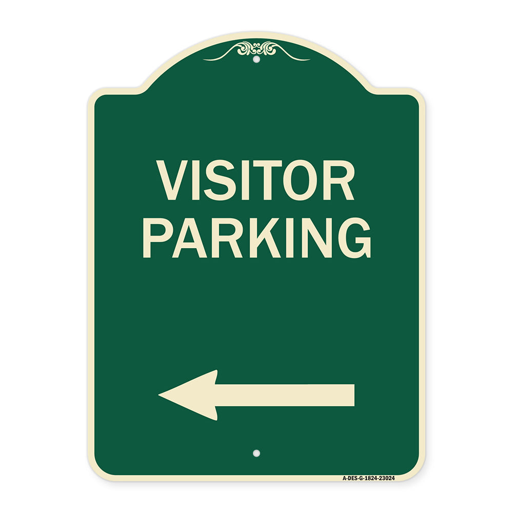 Reserved Parking Sign Visitor Parking (Arrow Pointing Left)