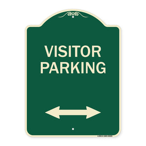 Reserved Parking Sign Visitor Parking (Arrow Pointing Left and Right)