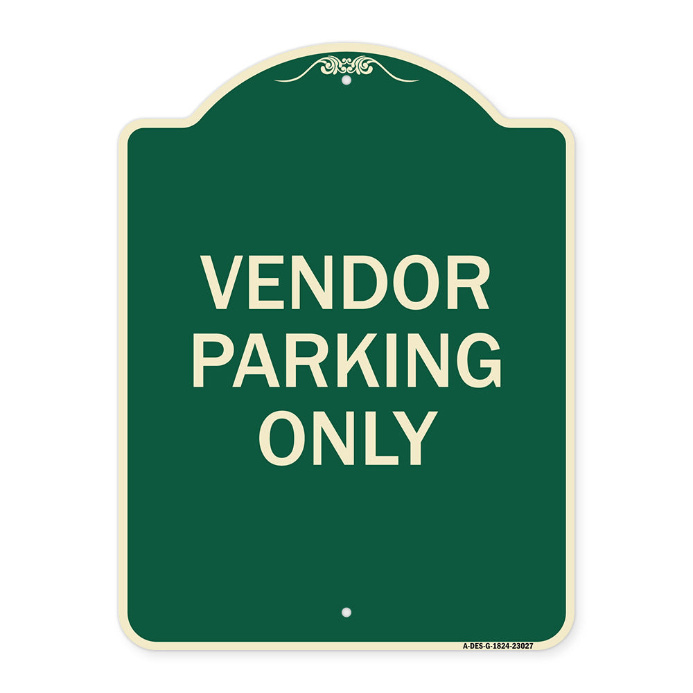 Reserved Parking Sign Vendor Parking Only
