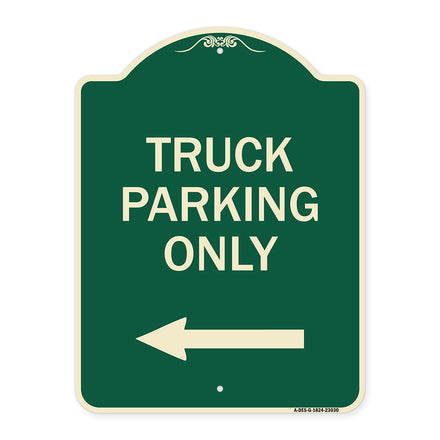 Reserved Parking Sign Truck Parking Only with Left Arrow