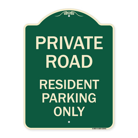 Reserved Parking Sign Private Road - Resident Parking Only