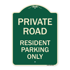 Reserved Parking Sign Private Road - Resident Parking Only