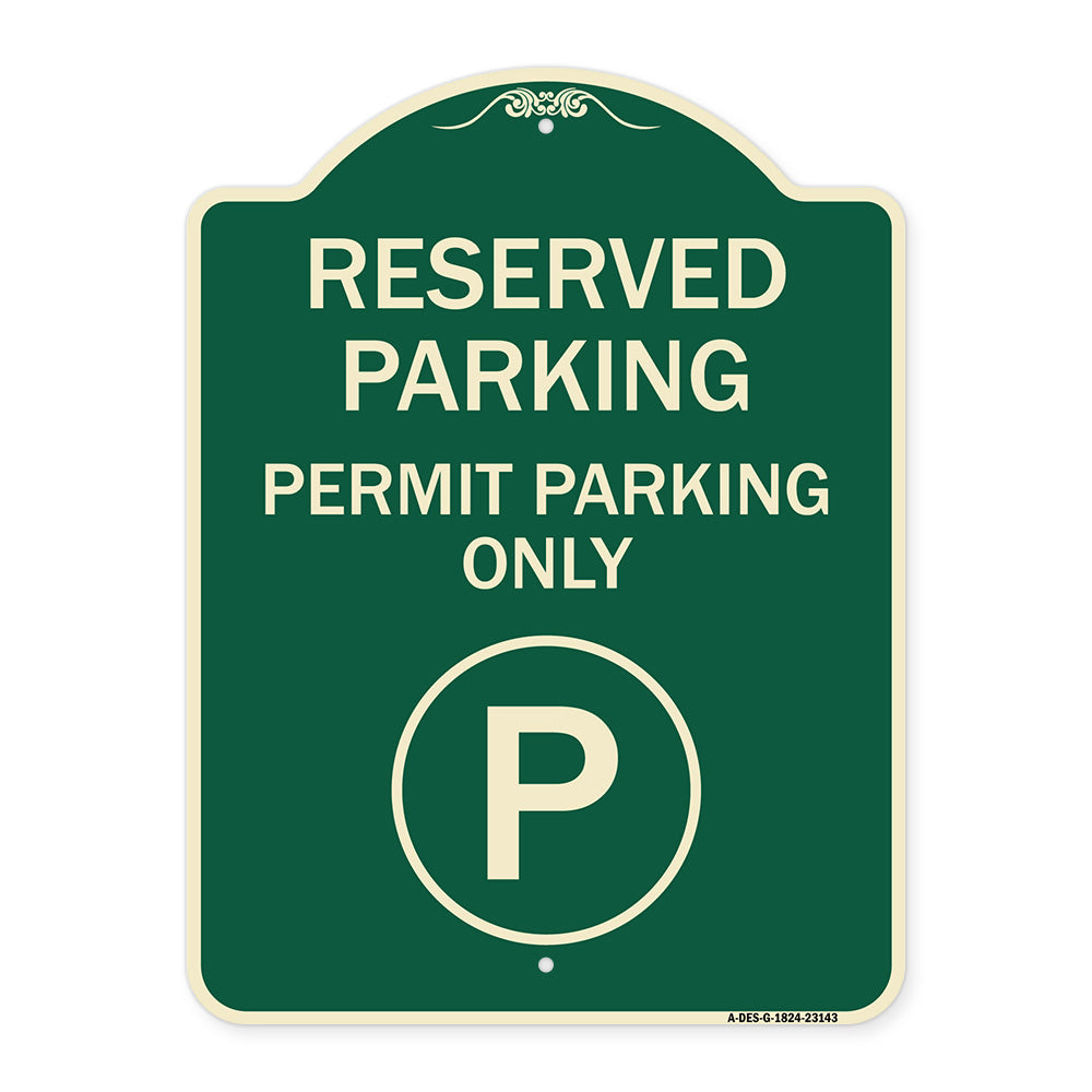 Reserved Parking - Permit Parking Only with Symbol