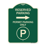 Reserved Parking - Permit Parking Only with Symbol and Right Arrow