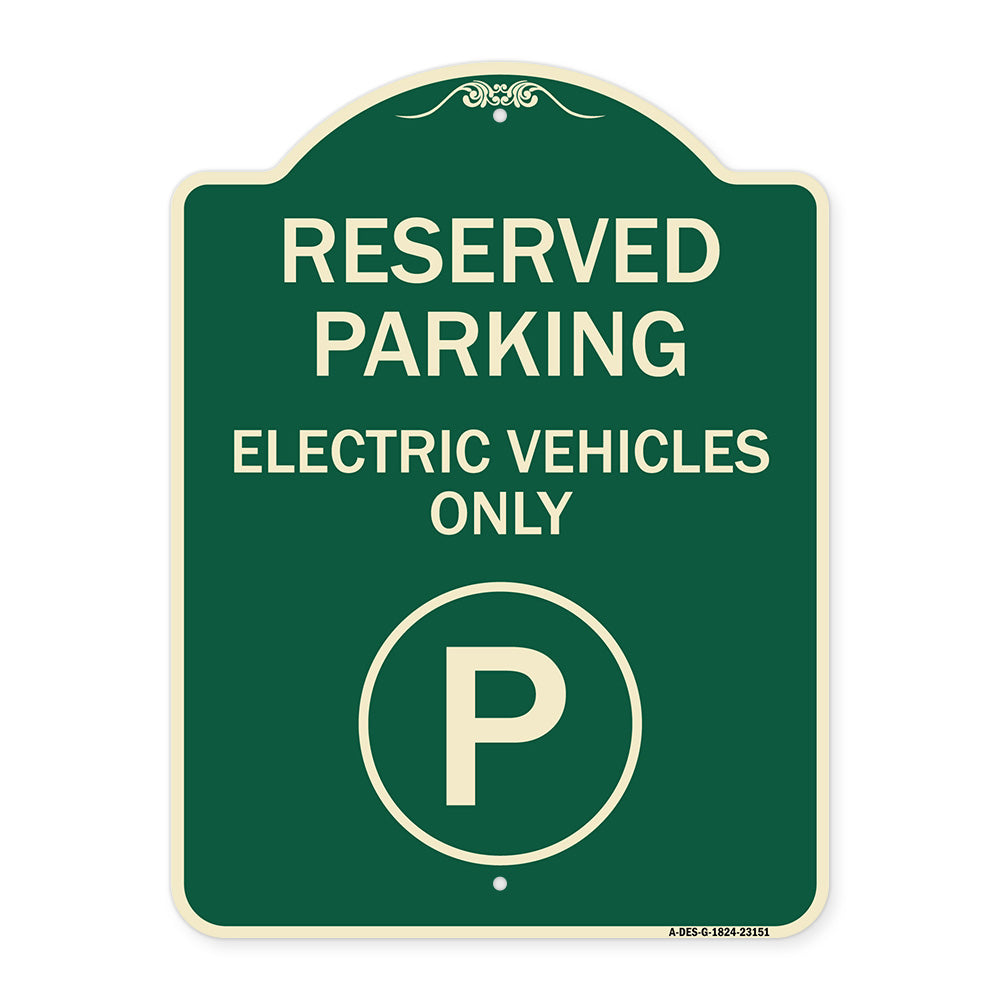 Reserved Parking - Electric Vehicles Only (With Parking Symbol)