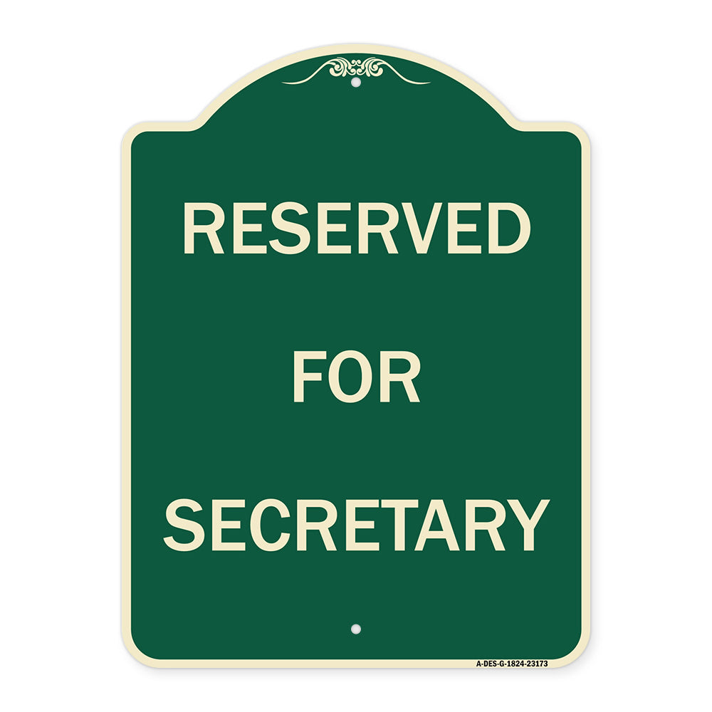 Reserved for Secretary