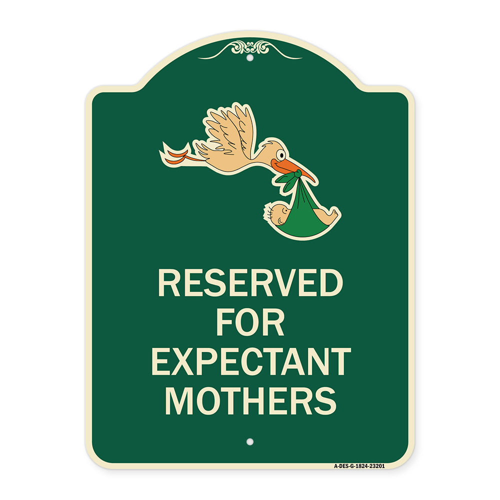 Reserved for Expectant Mothers (With Stork & Baby Graphic)