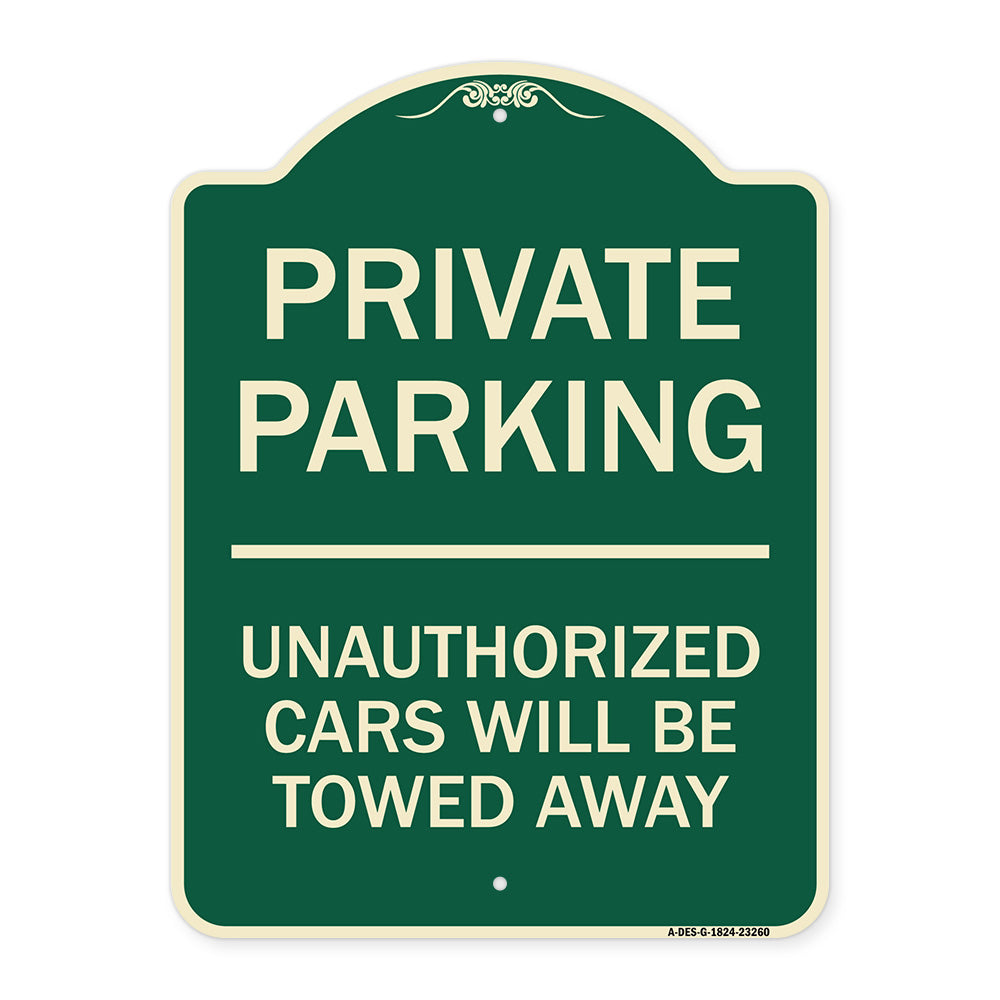 Private Parking Unauthorized Cars Will Be Towed Away