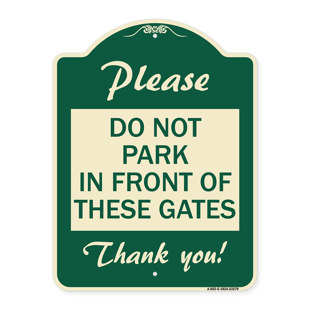 Please Do Not Park in Front of These Gates