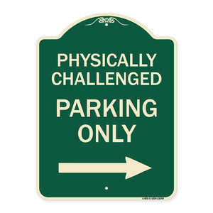 Physically Challenged Parking Only (With Left Arrow)