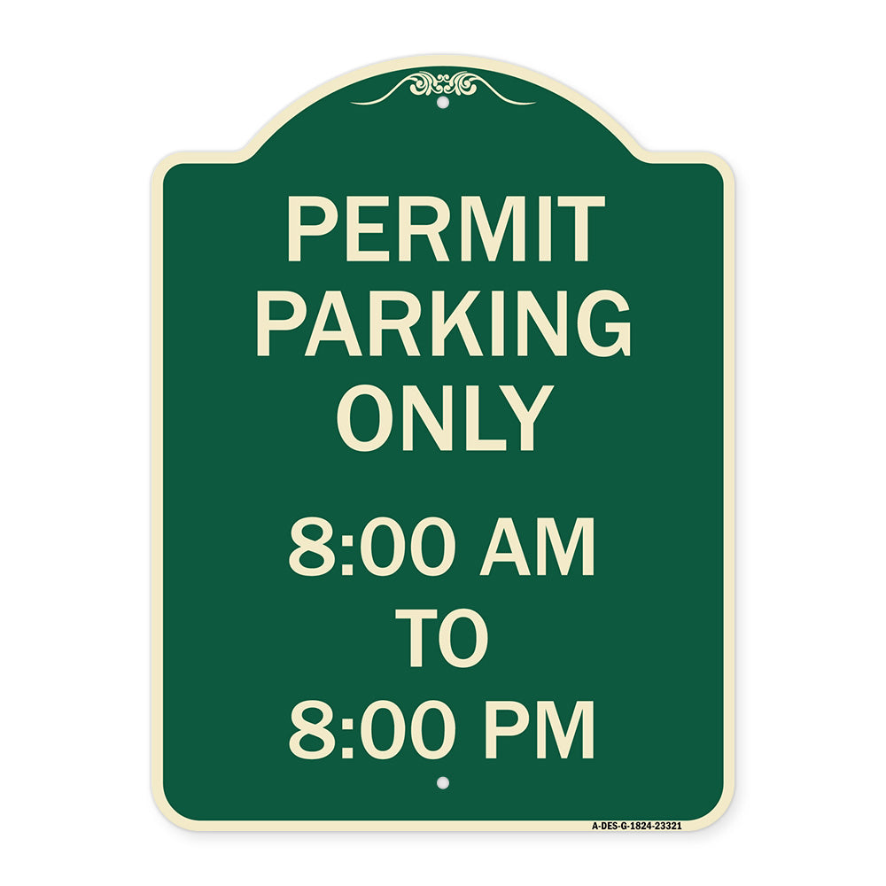 Permit Parking Only 8-00 Am to 8-00 Pm