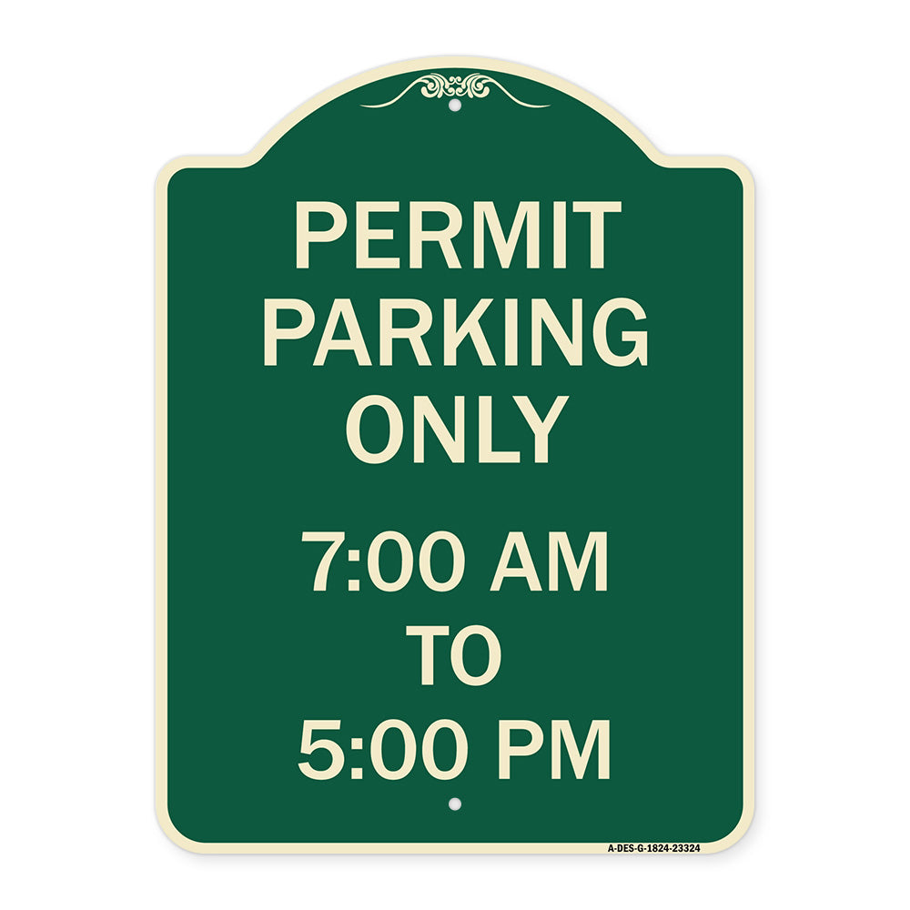 Permit Parking Only 7-00 Am to 5-00 Pm