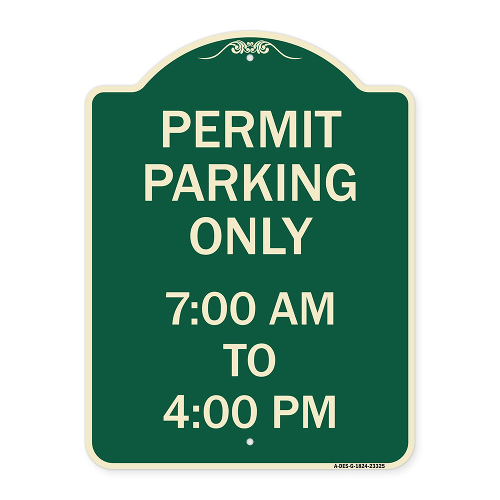 Permit Parking Only 7-00 Am to 4-00 Pm