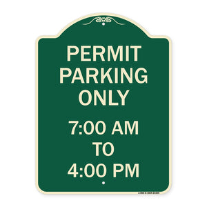 Permit Parking Only 7-00 Am to 4-00 Pm
