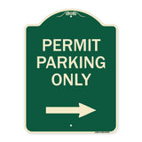 Permit Parking Only (With Right Arrow)