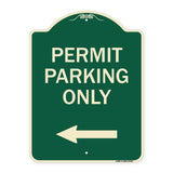 Permit Parking Only (With Left Arrow)