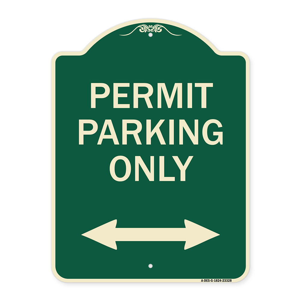 Permit Parking Only (Bidirectional Arrow)