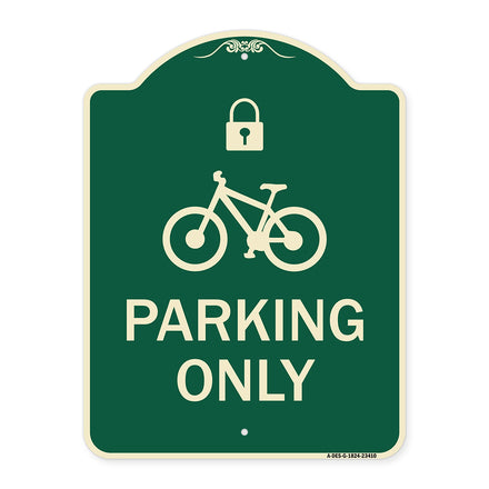 Parking Only (With Cycle and Lock Symbol)