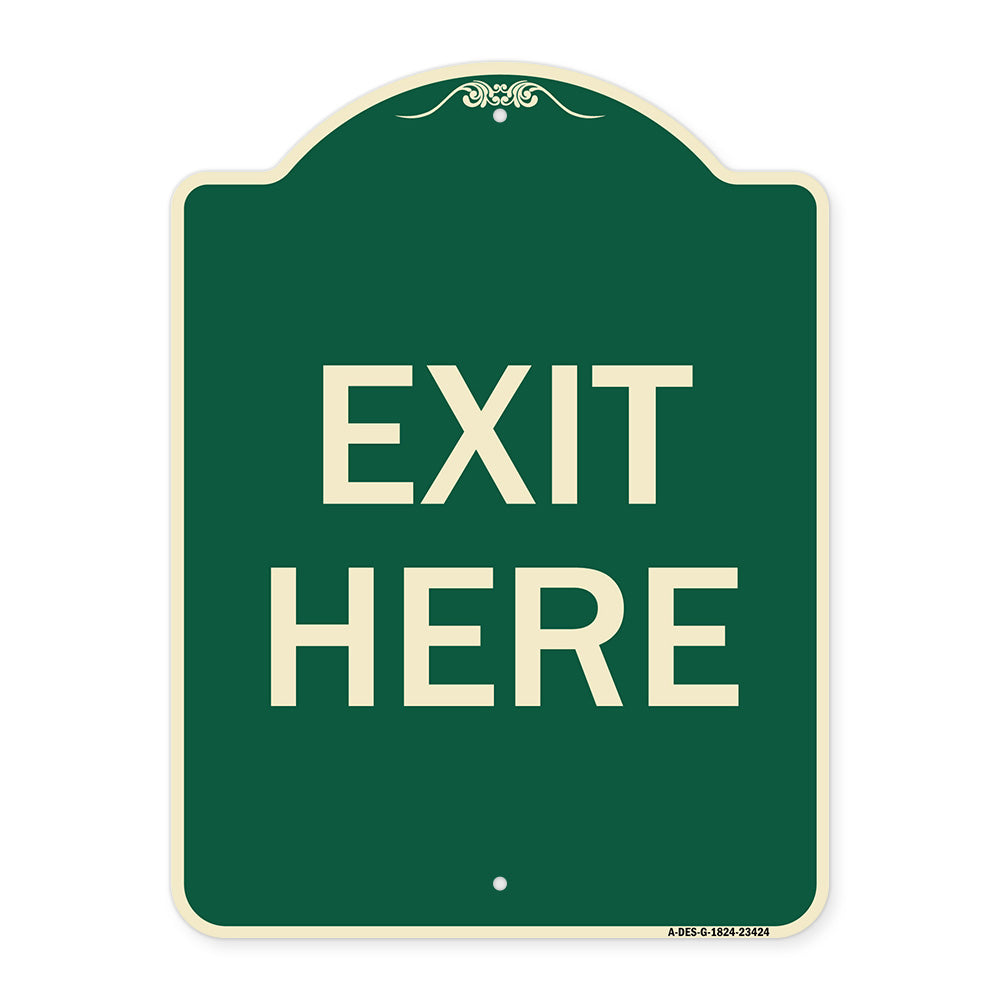Parking Lot Sign Exit Here