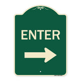 Parking Lot Sign Enter Sign (Right Arrow)