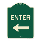 Parking Lot Sign Enter Sign (Left Arrow)