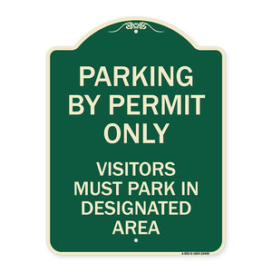 Parking by Permit Only Visitors Must Park in Designated Area