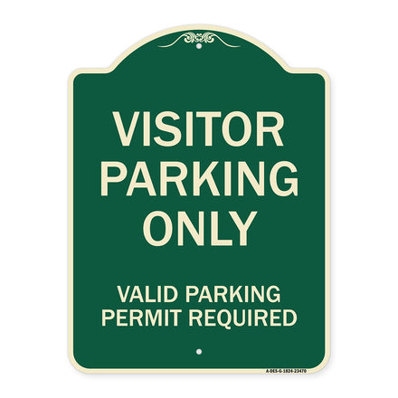 Parking Area Sign Visitors Parking Only - Valid Parking Permit Required